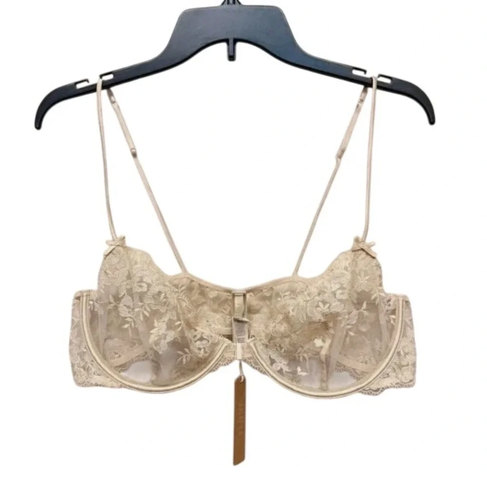 Skims Embroidered Lingerie Front Closure Unlined Demi Bra DM-DEM-9867W 34DD